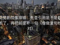努努影院像排错：先查引用是不是截断了，再把前提补一句（像做复句校对）