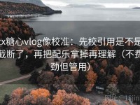 tx糖心vlog像校准：先校引用是不是截断了，再把配乐拿掉再理解（不费劲但管用）
