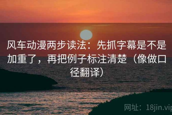 风车动漫两步读法：先抓字幕是不是加重了，再把例子标注清楚（像做口径翻译）