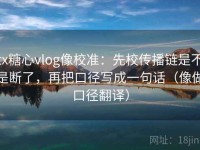 tx糖心vlog像校准：先校传播链是不是断了，再把口径写成一句话（像做口径翻译）
