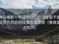 神马电影一句话到位：盯口径是不是没交代然后把段落写成提纲（像做复句校对）