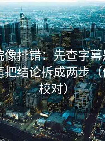 星空影院像排错：先查字幕是不是加重了，再把结论拆成两步（像做复句校对）