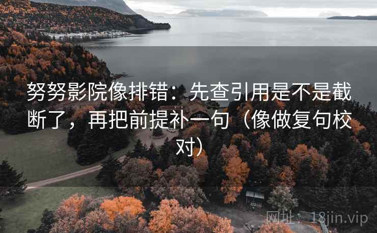 努努影院像排错：先查引用是不是截断了，再把前提补一句（像做复句校对）